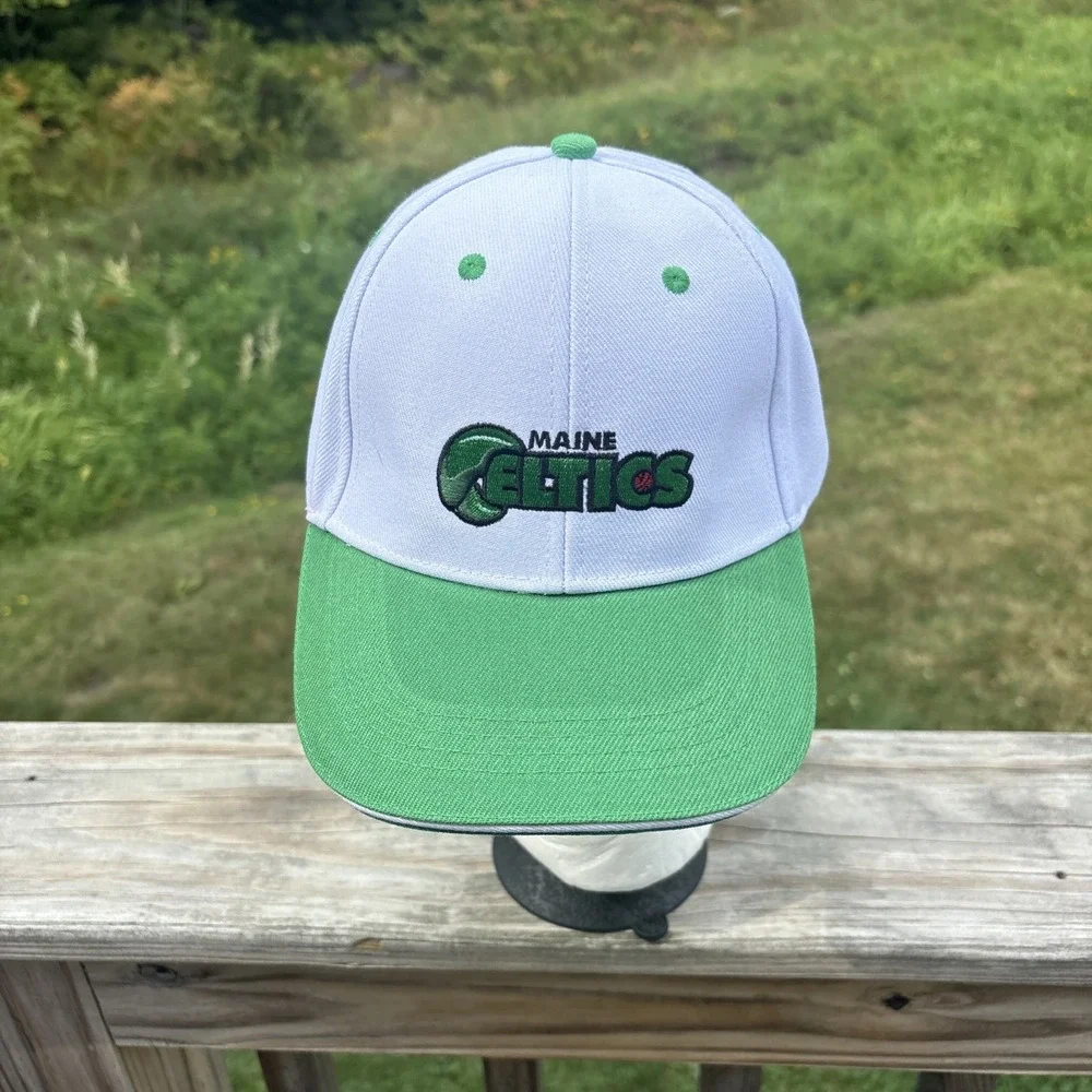 Maine Celtics white with green brim minor league basketball cap TD Bank